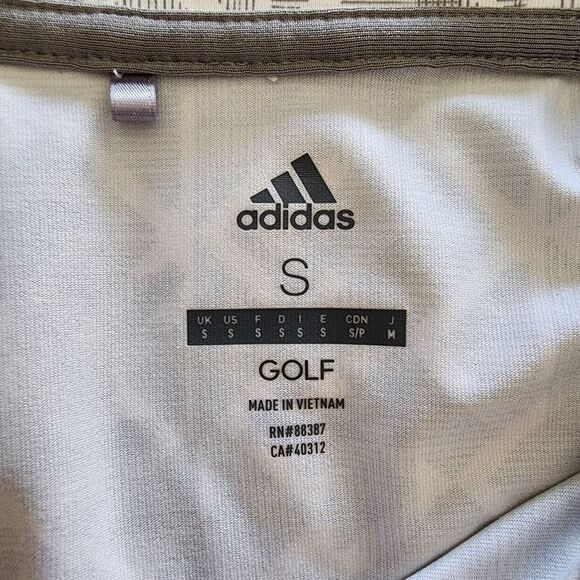Adidas Golf gray white geometric print athletic 1/4 button pullover womens sz S - Picture 5 of 6